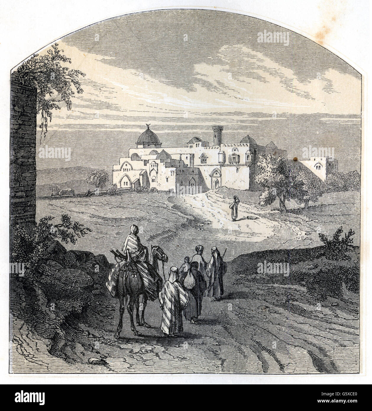 Geographie / Reisen, Israel, Jerusalem, Mount Zion, Davids Grab, Außenansicht, Holzstich, 1860, Additional-Rights-Clearences-not available Stockfoto