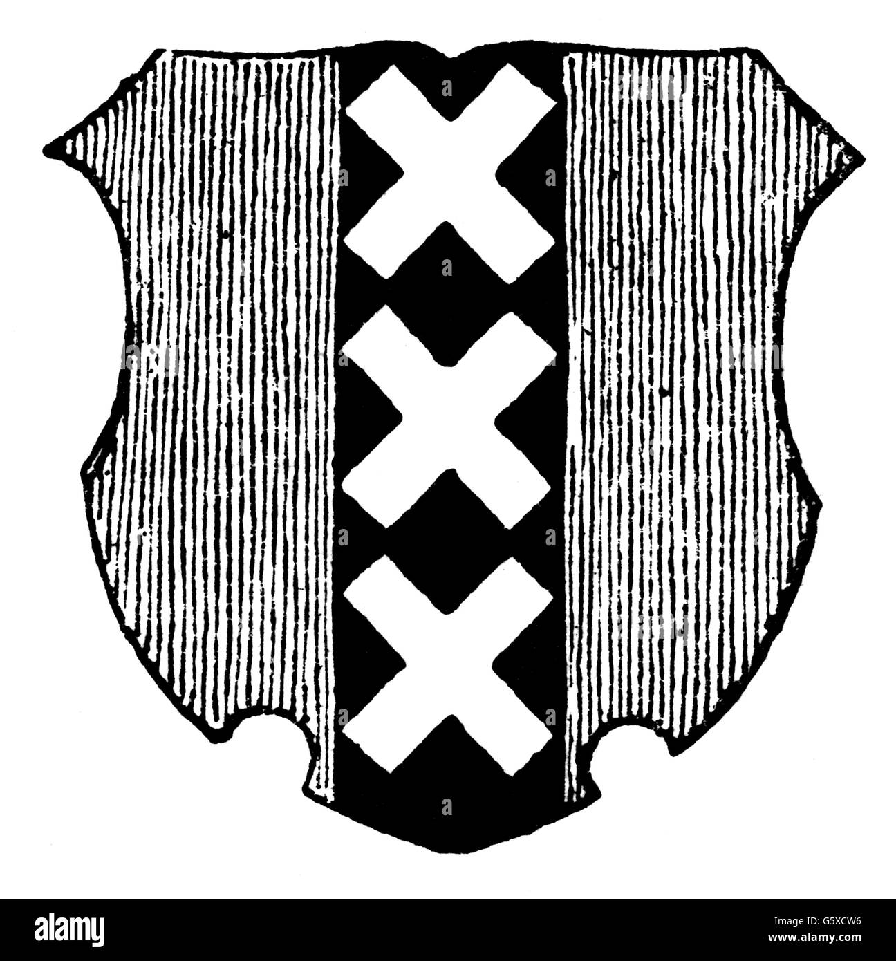 Heraldik, Wappen, Niederlande, Stadtwappen, Amsterdam, Holzstich, 1892, Additional-Rights-Clearences-not available Stockfoto