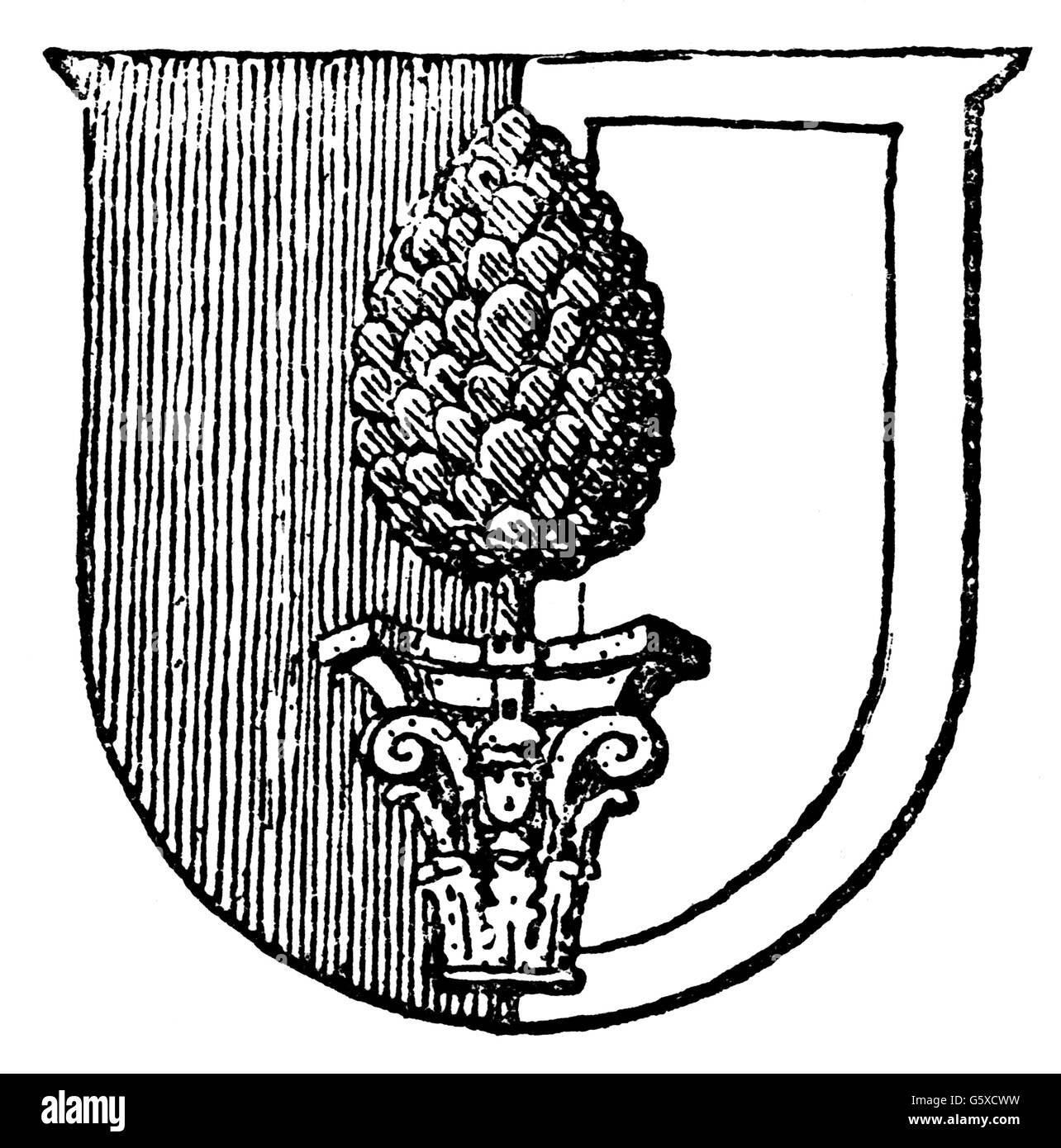 Heraldik, Wappen, Deutschland, Stadtwappen, Augsburg, Holzstich, 1892, Zusatz-Rechte-Clearenzen-nicht vorhanden Stockfoto