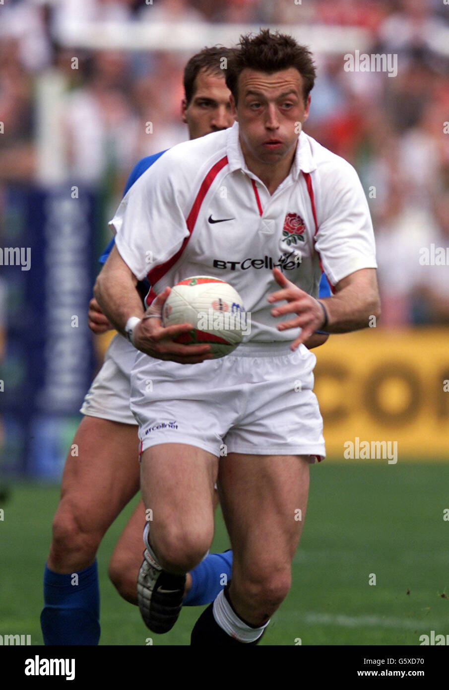 Italien gegen England - Luger. Dan Luger aus England beim Lloyds TSB Six Nations Rugby-Spiel zwischen Italien und England in Rom. Stockfoto