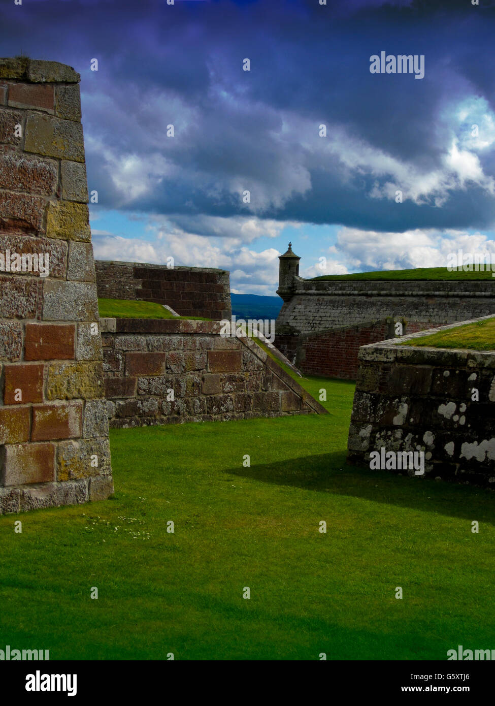 Befestigungen und Suche Revolver, Fort George, Inverness, Schottland Stockfoto