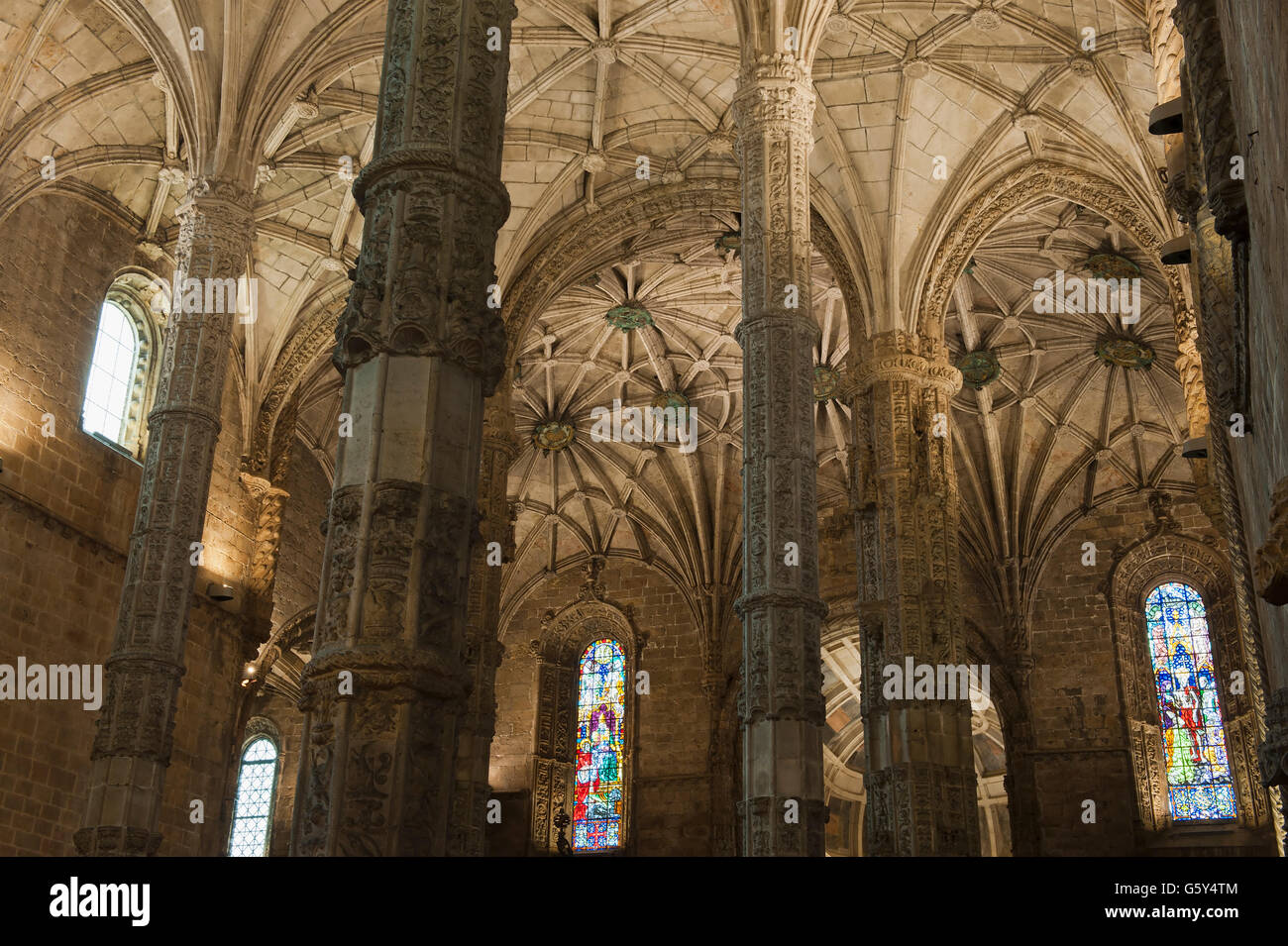 Kirche von Santa Maria, Mosteiro Dos Jéronimos (das Hieronymus-Kloster), Stadtteil Belem, Lissabon, Portugal Stockfoto