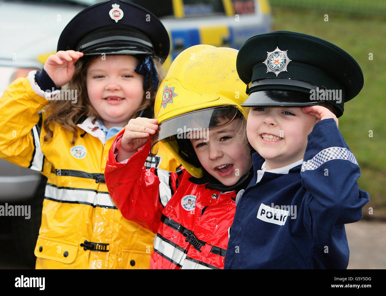 Welt-Polizei und Feuer Spiele Schulen Roadshow - Belfast Stockfoto