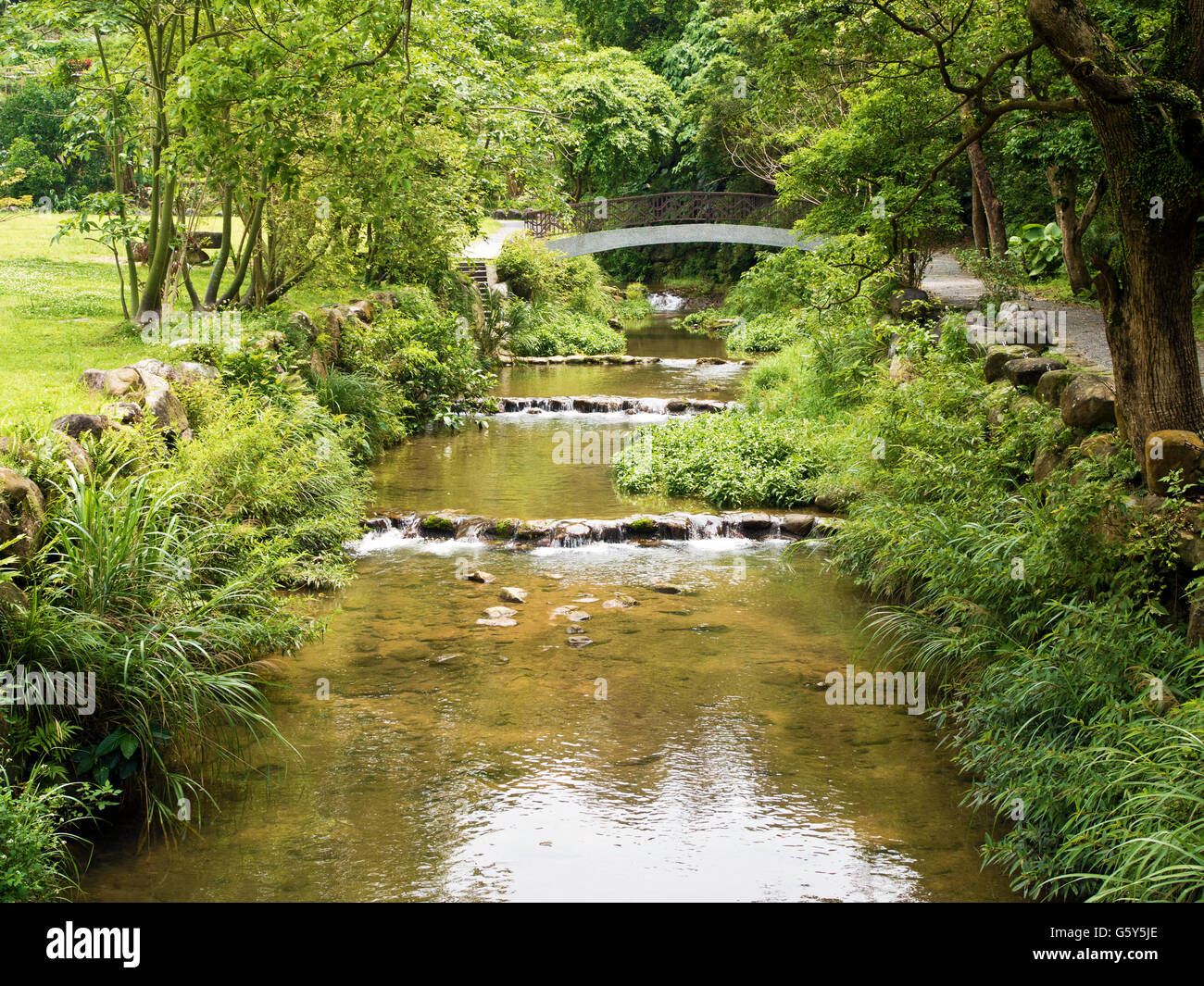 malerische Da Gou Xi Wasser Park, Taipei, Taiwan Stockfoto