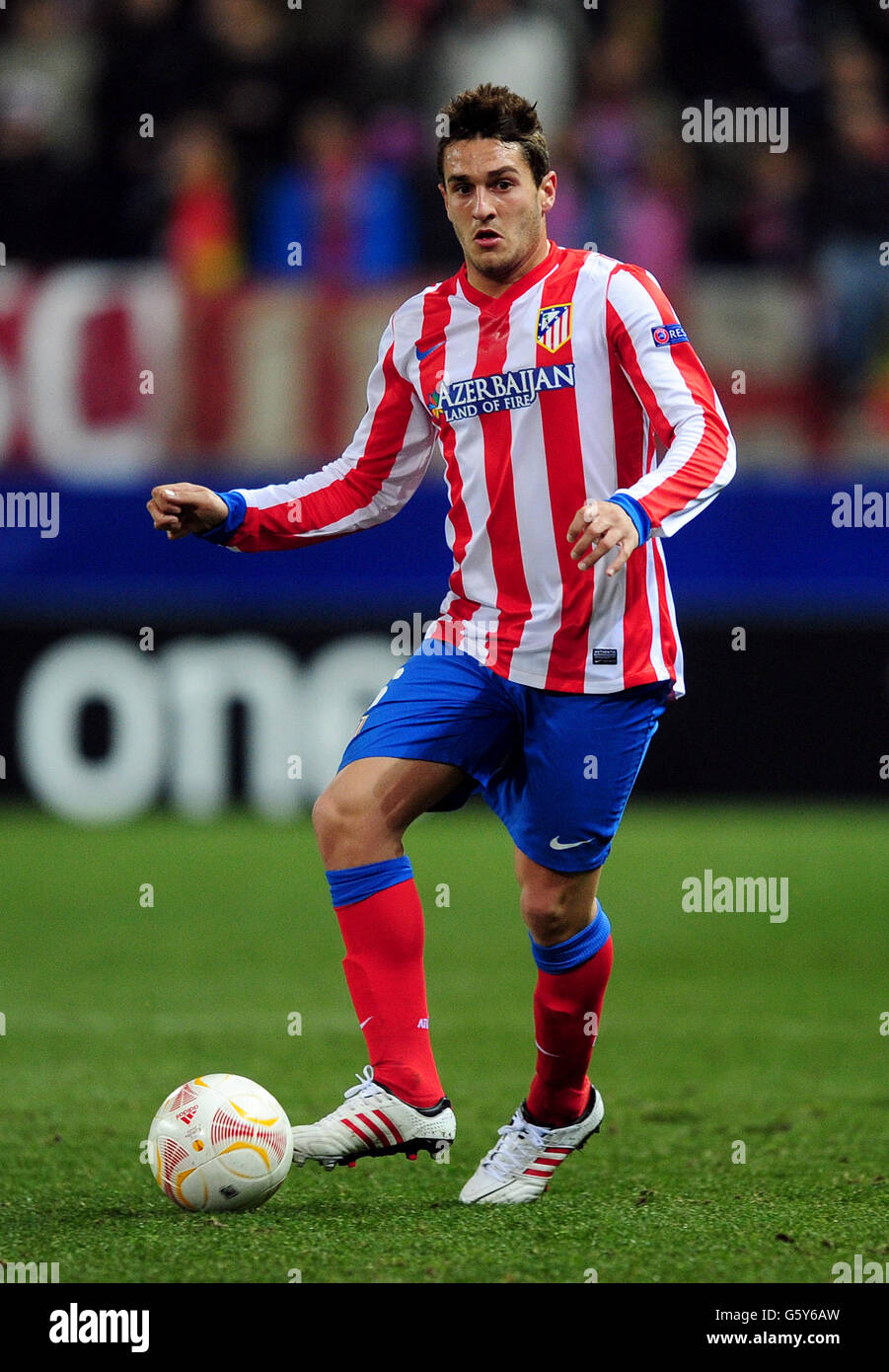 Fußball - UEFA Europa League - Zweiunddreißigrunde - Erstes Bein - Atletico Madrid gegen Rubin Kazan - Estadio Vicente Calderon. Koke, Atletico Madrid Stockfoto