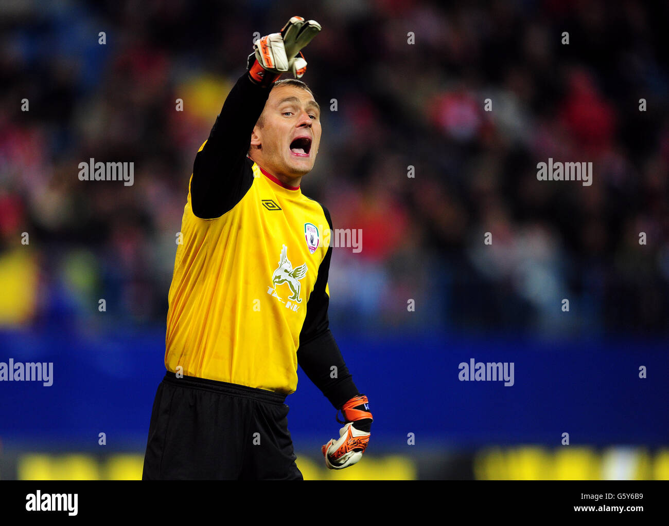 Fußball - UEFA Europa League - Zweiunddreißigrunde - Erstes Bein - Atletico Madrid gegen Rubin Kazan - Estadio Vicente Calderon. Sergei Ryschikow, Rubin Kasan Stockfoto