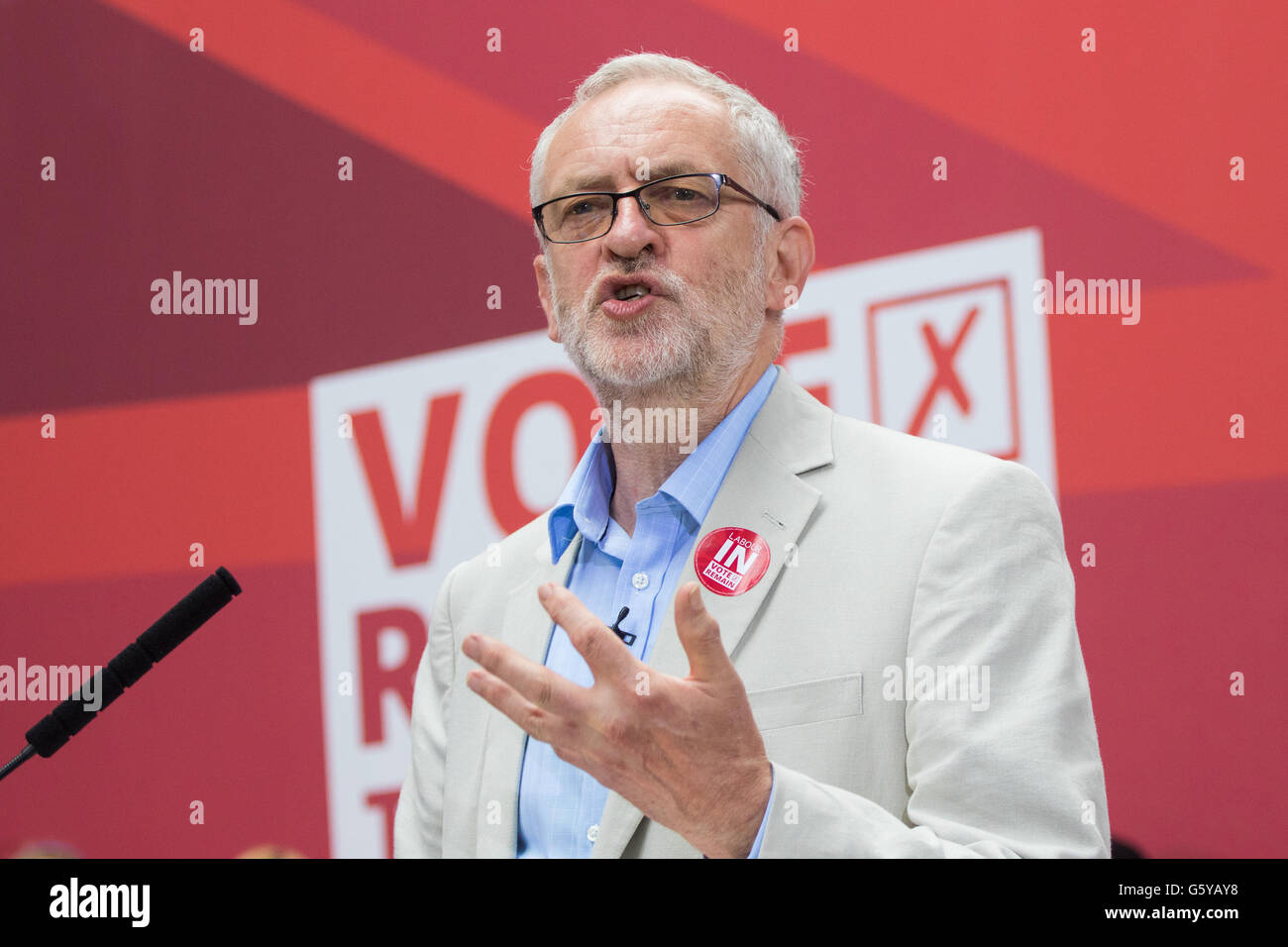 Kings Cross, London, 22. Juni 2016. Eine Abschlusskundgebung durch Mitglieder der Labour-Partei stimmen bleiben Teams findet in Kings Cross, br Stockfoto