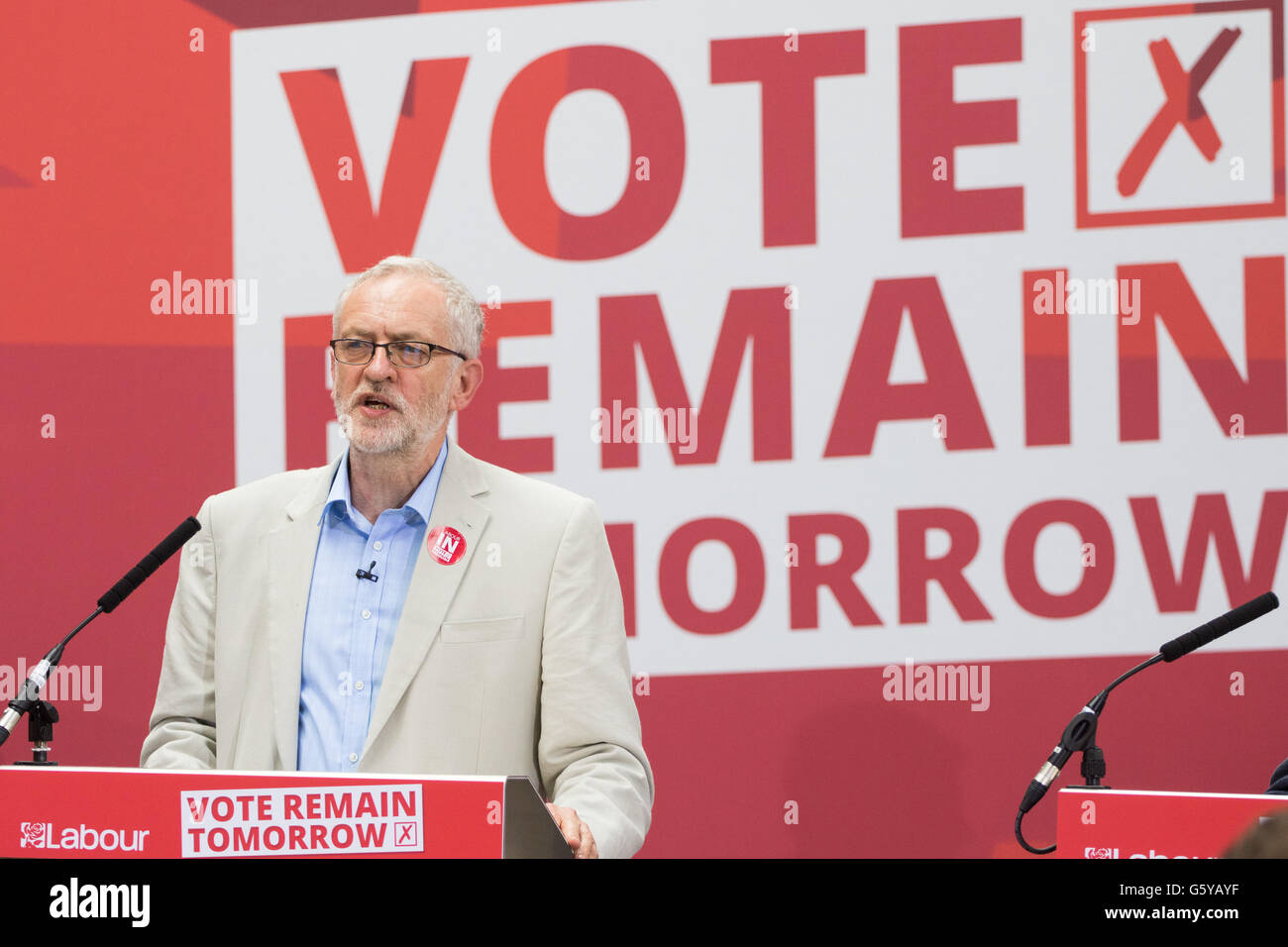 Kings Cross, London, 22. Juni 2016. Eine Abschlusskundgebung durch Mitglieder der Labour-Partei stimmen bleiben Teams findet in Kings Cross, br Stockfoto