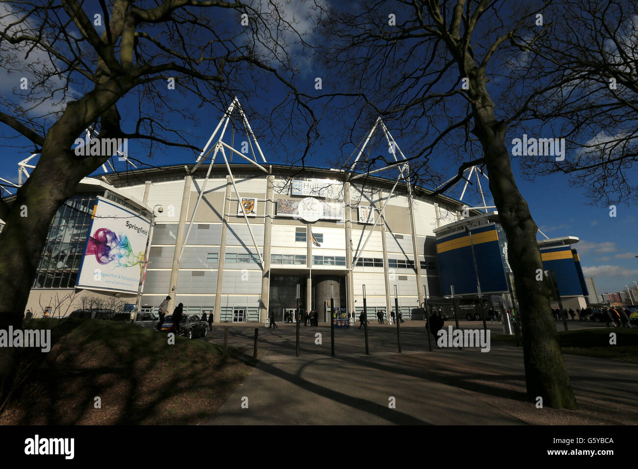 Fußball - npower Football League Championship - Hull City / Birmingham City - KC Stadium. Ein allgemeiner Blick auf das Äußere des KC-Stadions, Heimat von Hull City Stockfoto