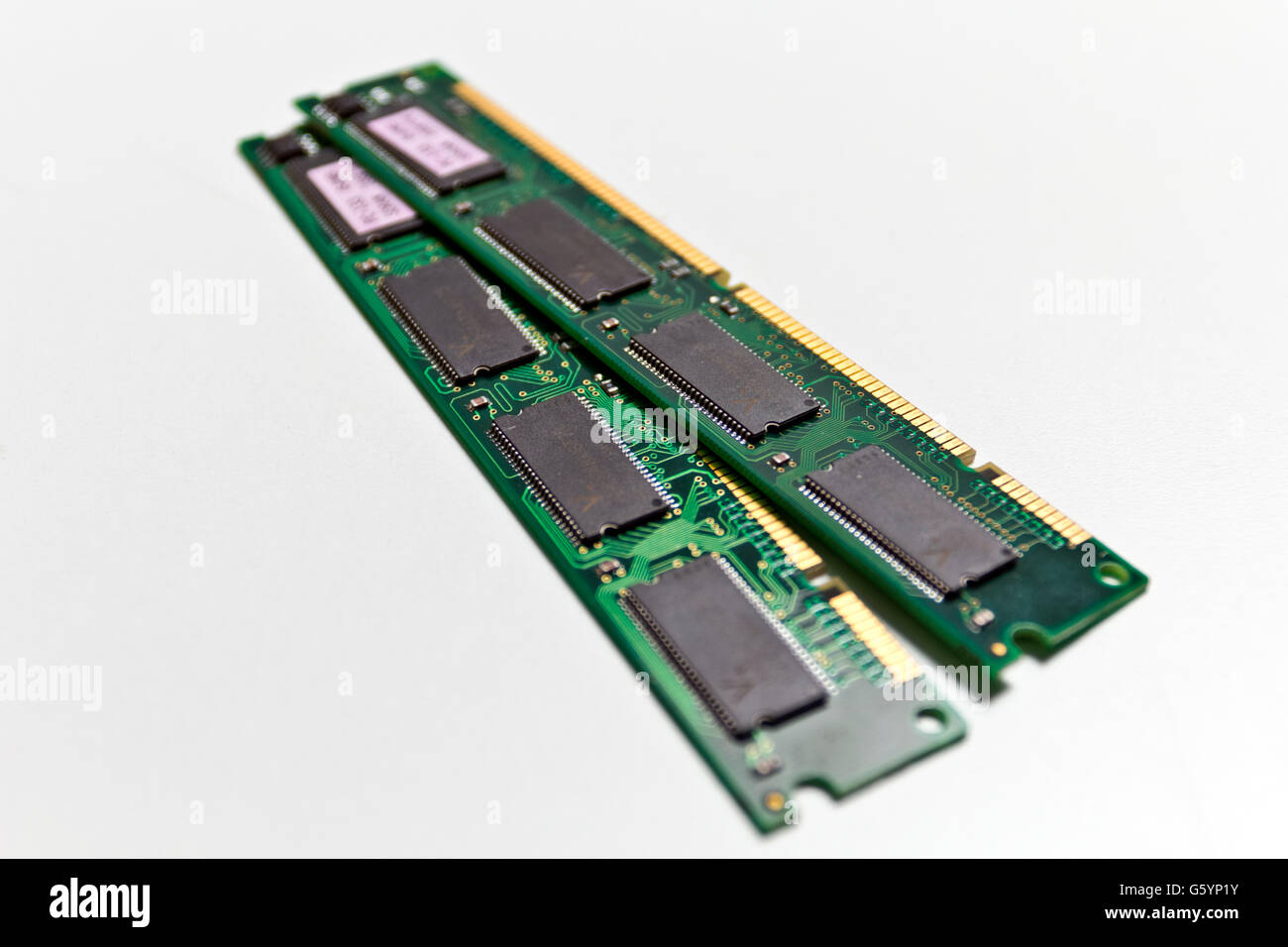 Zwei DIMM RAM Speicher Modul pc-133 Stockfoto