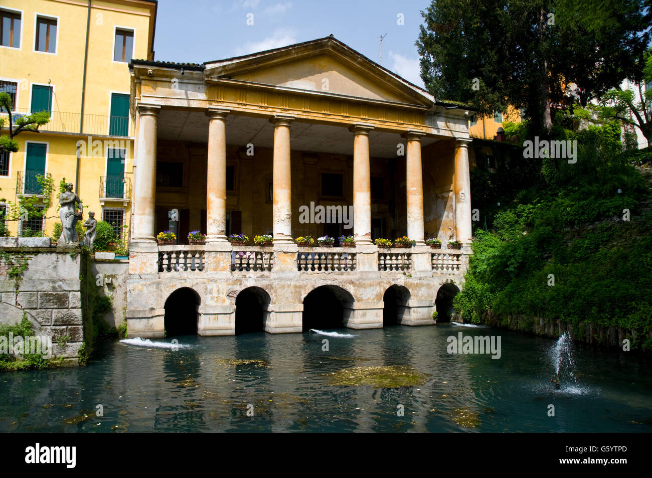 Kanal-Szene, Giardino Salvi, Vicenza, Italien Stockfoto