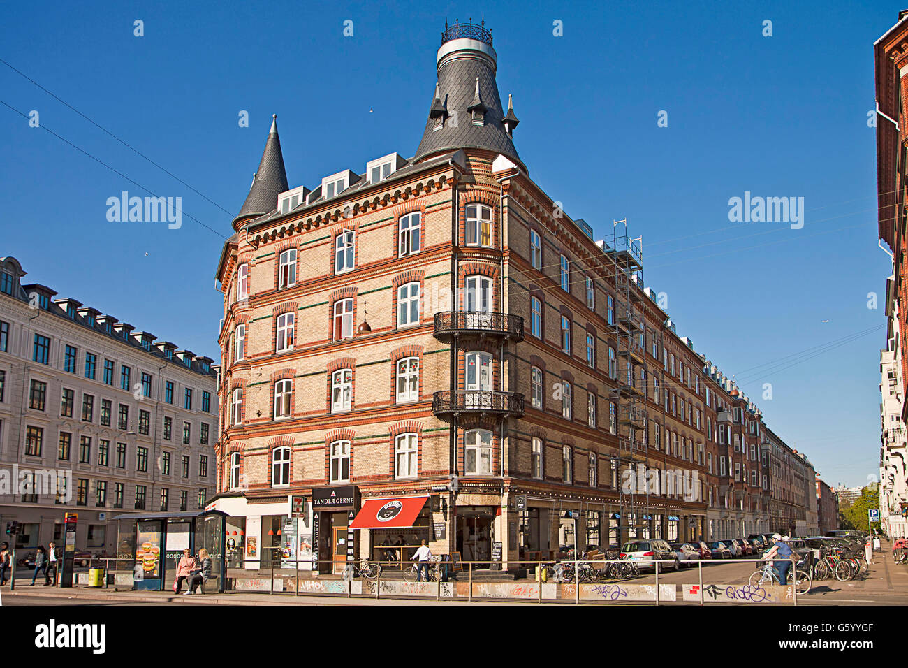 Kopenhagen, Dänemark - Dreieck, wichtige Stadt Kreuzung der Straßen und öffentlichen Dienstleistungen Stockfoto Kopenhagen, Dänemark - Dreieck, wichtige Stadt Kreuzung der Straßen und öffentlichen Dienstleistungen Stockfoto