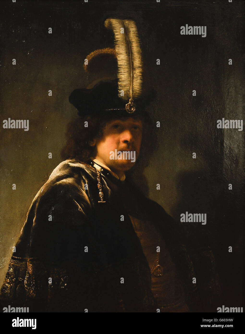 Rembrandt, Selbstbildnis entdeckt Stockfoto
