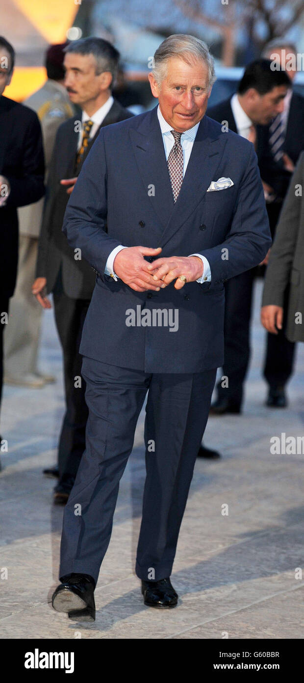 Der Prinz von Wales kommt im Royal Automobile Museum in Amman, Jordanien. Stockfoto