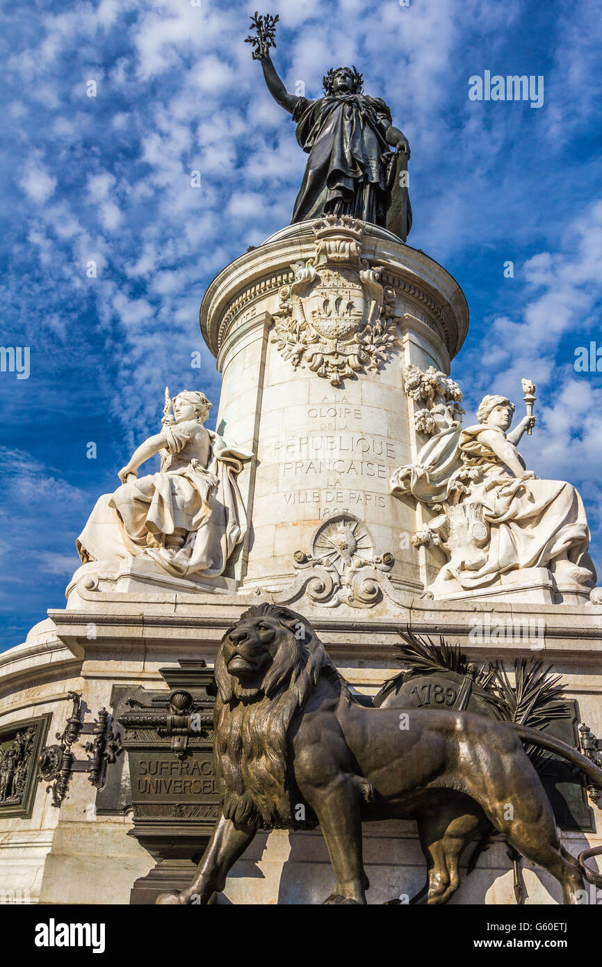 Statue der Republique in Paris Stockfoto