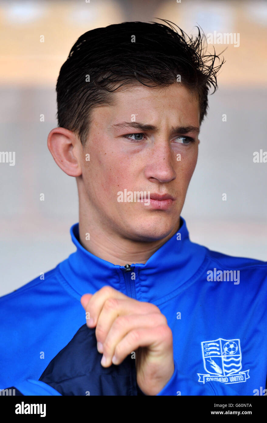 Soccer - npower Football League Two - Port Vale / Southend United - Vale Park. John Spicer von Southend United Stockfoto