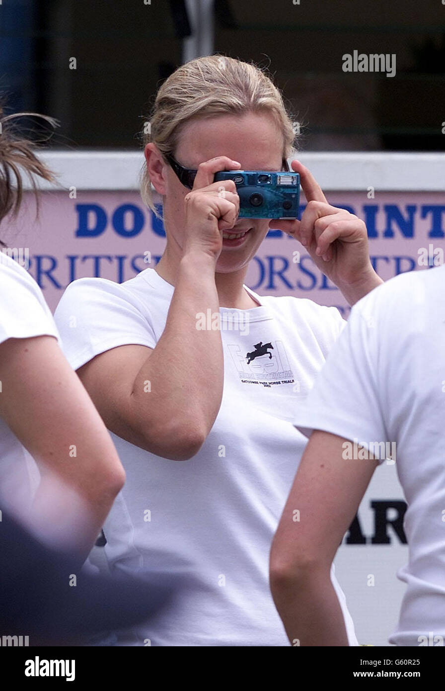 Die Tochter der Prinzessin Royal, Zara Phillips, fotografiert beim Doubleprint Festival of British Eventing im Gatcombe Park Estate, Gloucestershire. * Es ist das erste Mal, dass Gatcombe Park Gastgeber des Festivals ist und die Open Championship, die Intermediate Championship, die Novice Championship und die erste CIC World Cup Qualifier umfassen wird. Stockfoto