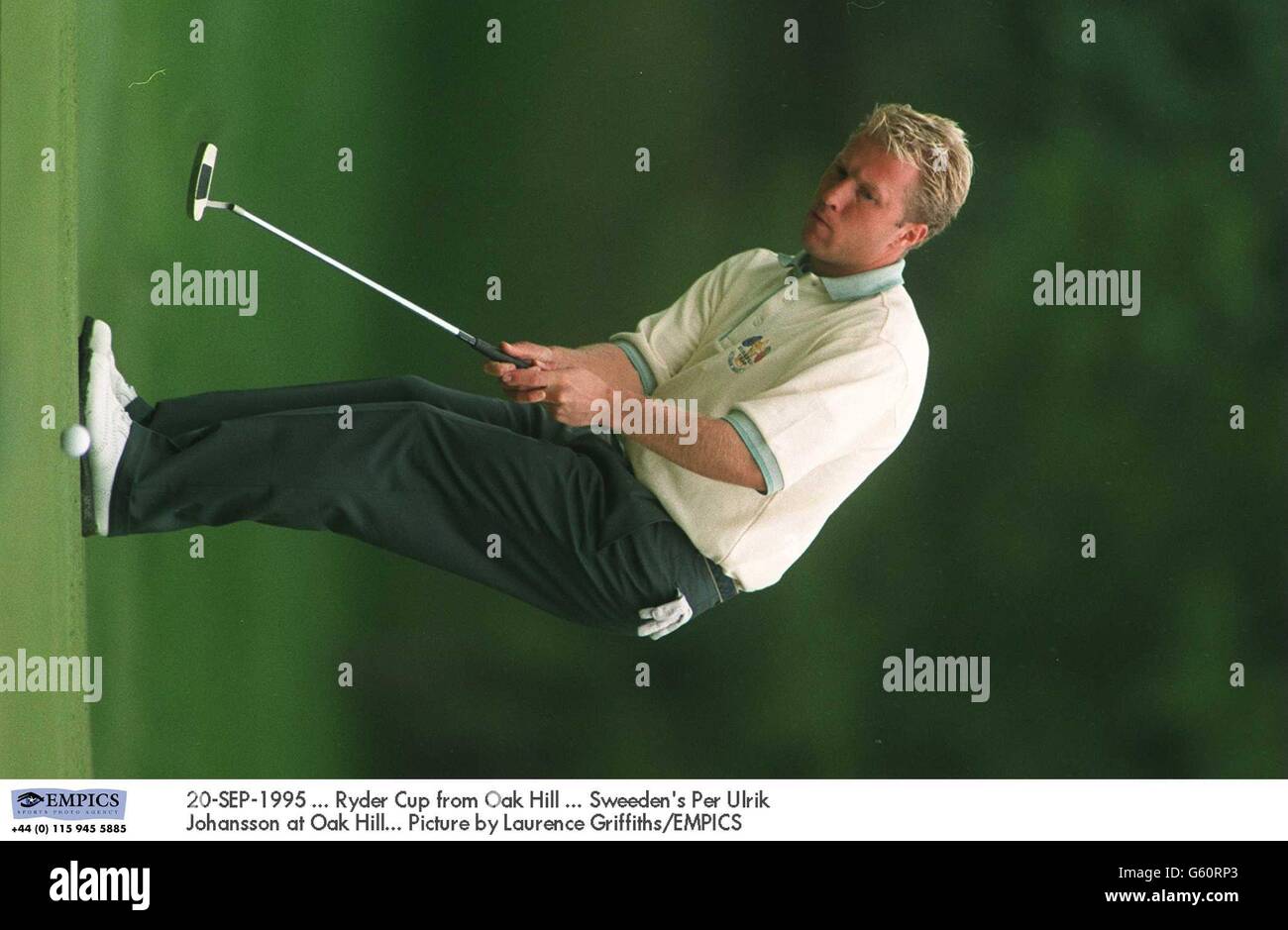 20-SEP-1995, Ryder Cup von Oak Hill, Sweeden's per Ulrik Johansson in Oak Hill. Bild von Laurence Griffiths/EMPICS Stockfoto