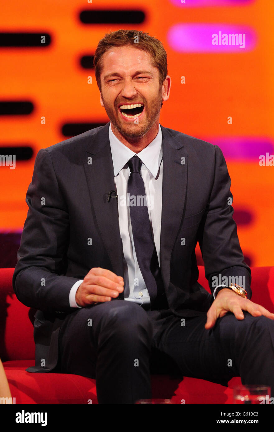 Graham Norton Show - London. Gerard Butler während der Graham Norton Show in den London Studios in London. Stockfoto