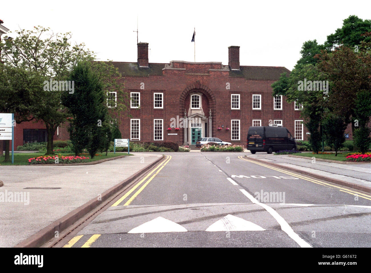 Undatierte Datei, Rampton Hochsicherheitskrankenhaus, in Nottinghamshire, wo einige der gefährlichsten Personen des Landes untergebracht sind. Der Standort wurde 1912 als staatliches Asyl eröffnet und beherbergte auf seinem Höhepunkt in den 1940er Jahren 1,300 Patienten. Stockfoto