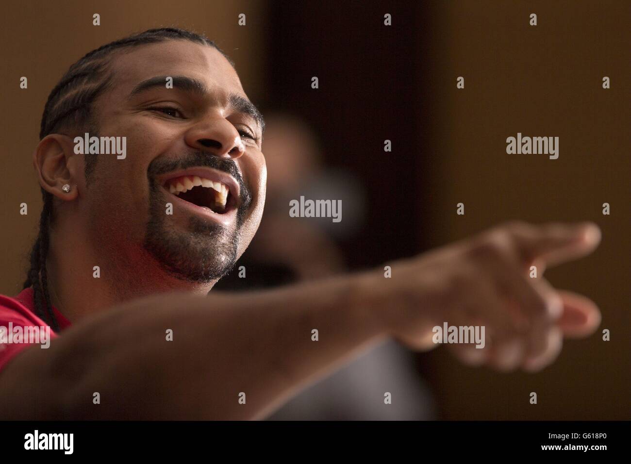 Boxen - David Haye-Pressekonferenz - Park Plaza Riverbank Hotel Stockfoto