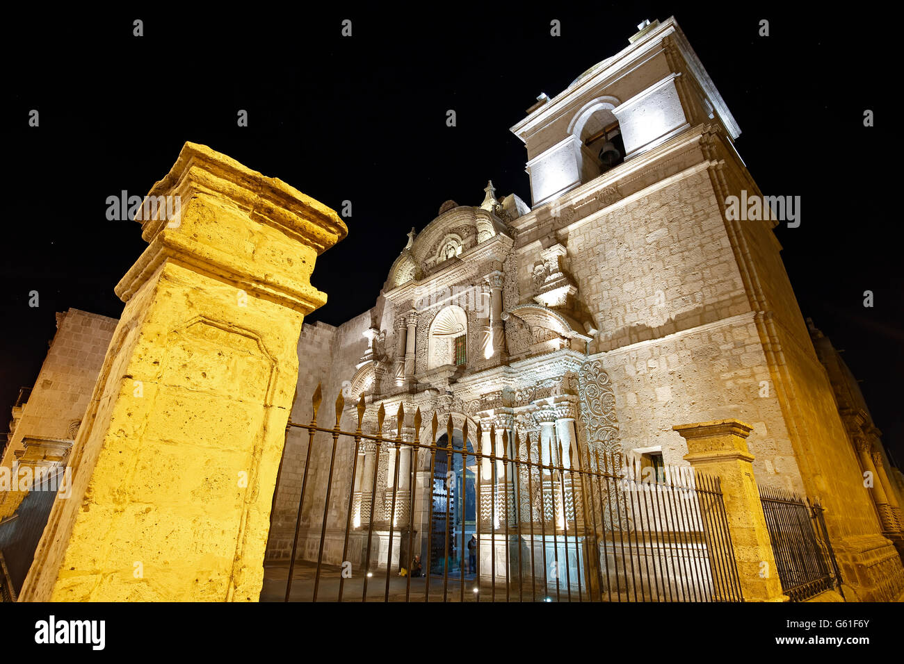 Jesuitenkirche La Compania (das Unternehmen), Arequipa, Peru Stockfoto