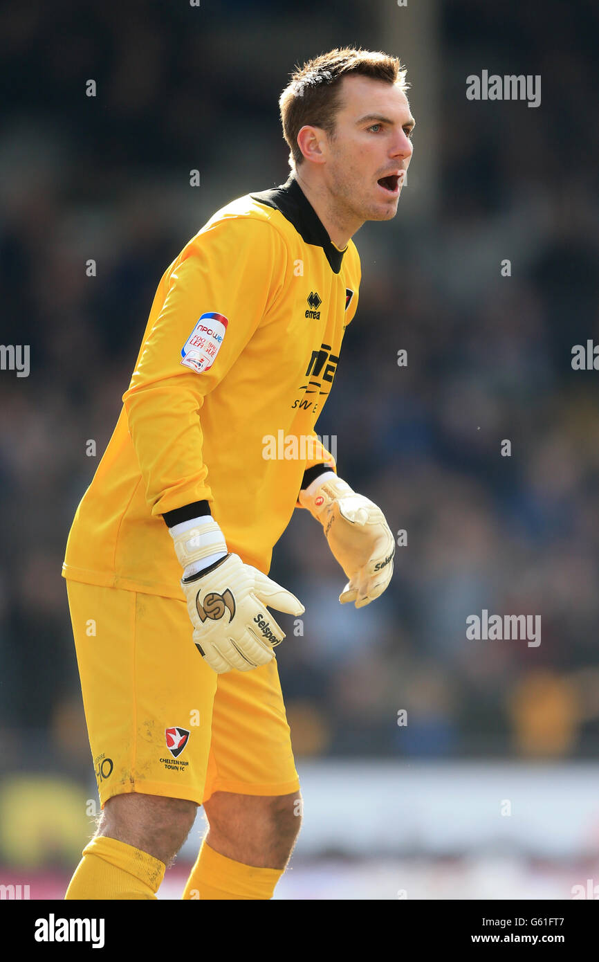 Fußball - npower Football League Two - Port Vale / Cheltenham Town - Vale Park. Scott Brown, Torwart der Stadt Cheltenham Stockfoto