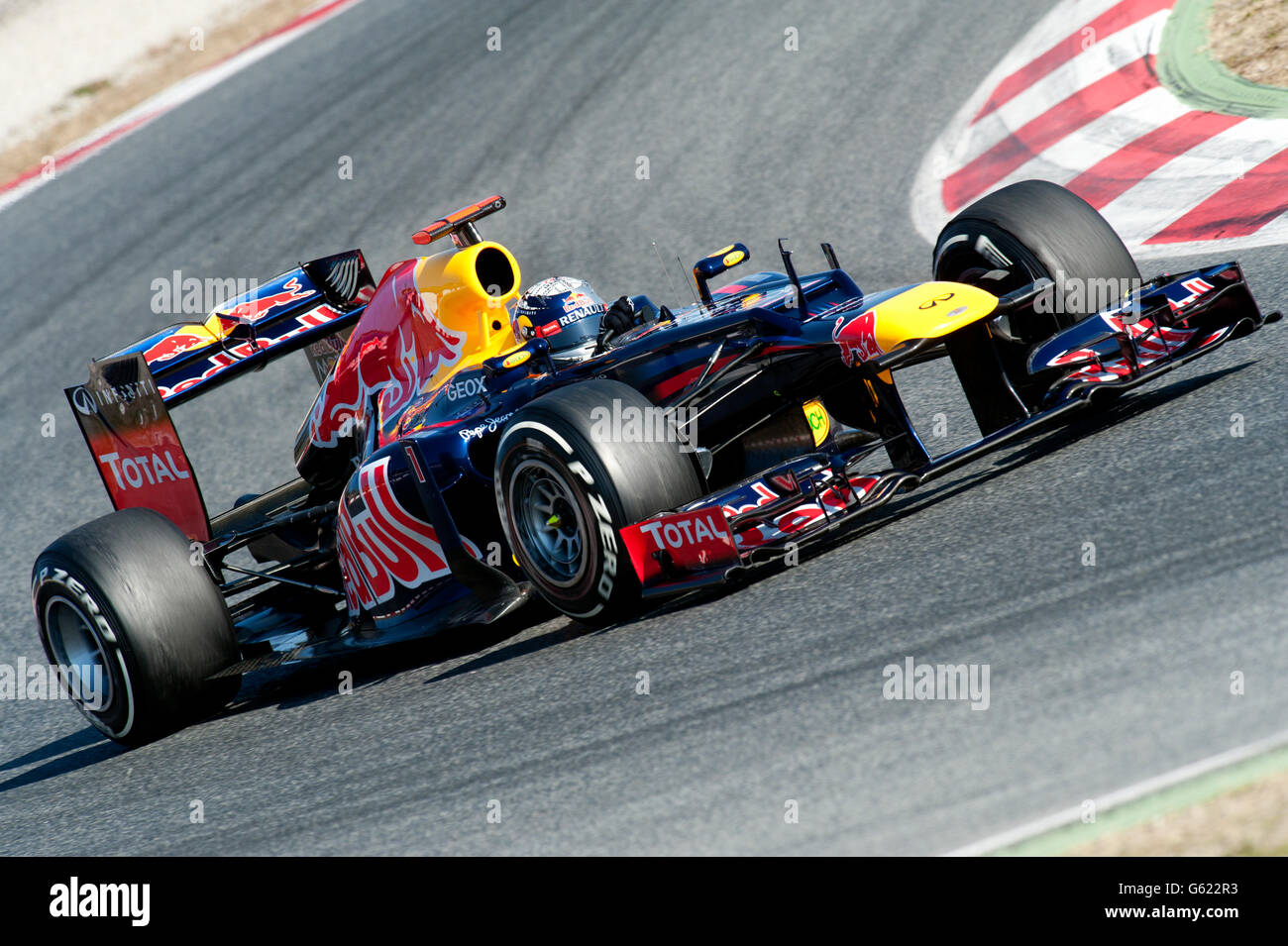 Sebastian Vettel, GER, Red Bull Racing tb8, während der Formel-1-Test-Sitzungen, 21-24/2/2012, auf dem Circuit de Catalunya in Stockfoto
