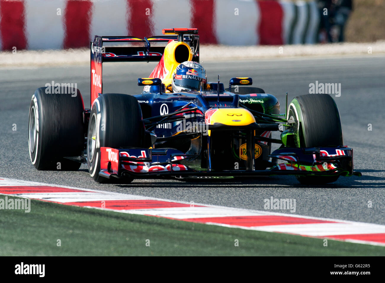 Sebastian Vettel, GER, Red Bull Racing tb8, während der Formel-1-Test-Sitzungen, 21-24/2/2012, auf dem Circuit de Catalunya in Stockfoto