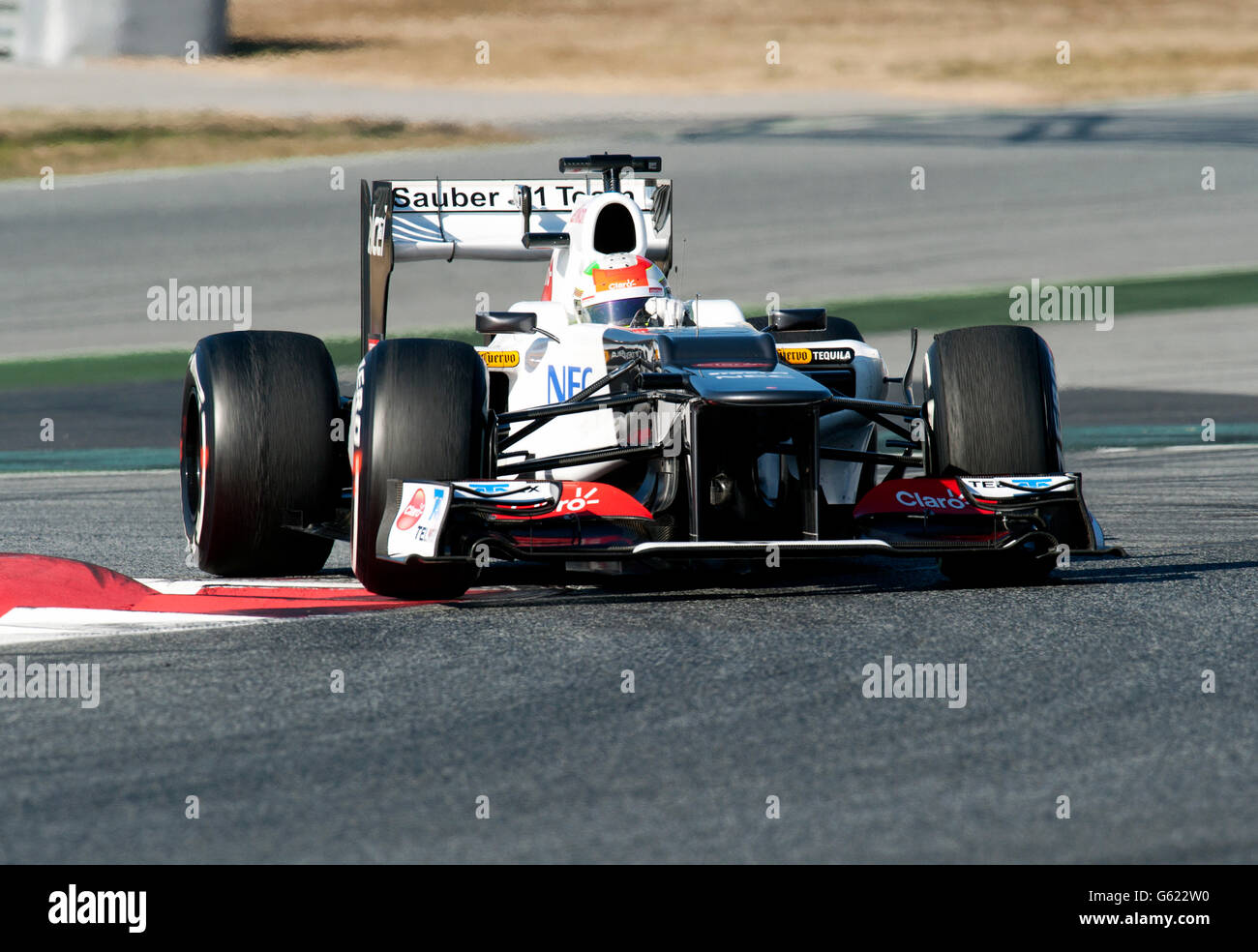 Sergio Perez, MEX, Sauber-Ferrari C31, während der Formel-1-Test-Sitzungen, 21-24/2/2012, auf dem Circuit de Catalunya in Stockfoto