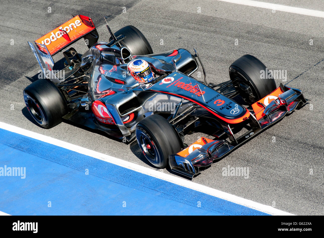 Jenson Button, GB, McLaren-Mercedes MP4-27, während der Formel-1-Test-Sitzungen, 21.-24.2.2012, auf dem Circuit de Catalunya in Stockfoto