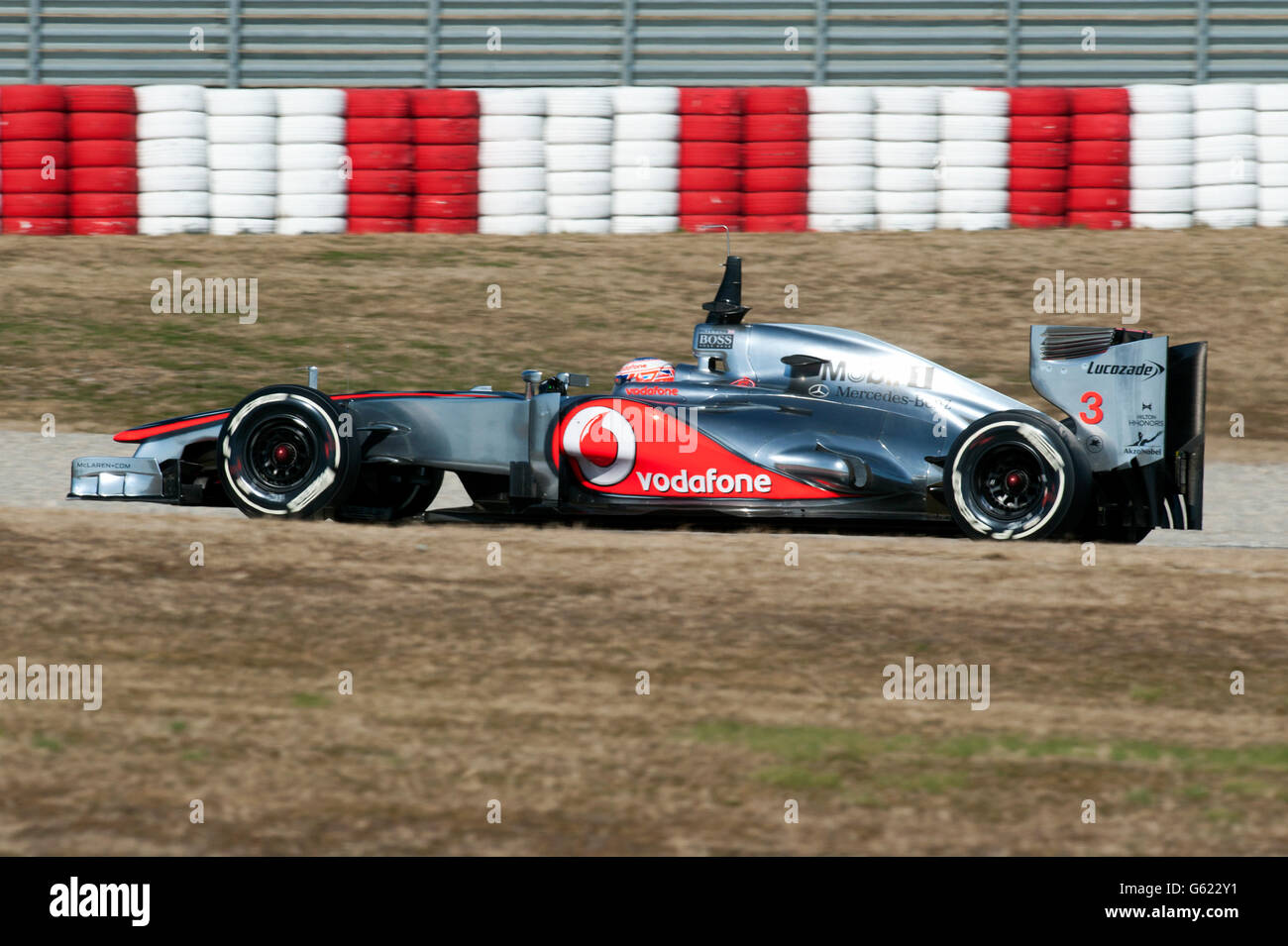 Jenson Button, GB, McLaren-Mercedes MP4-27, während der Formel-1-Test-Sitzungen, 21.-24.2.2012, auf dem Circuit de Catalunya in Stockfoto
