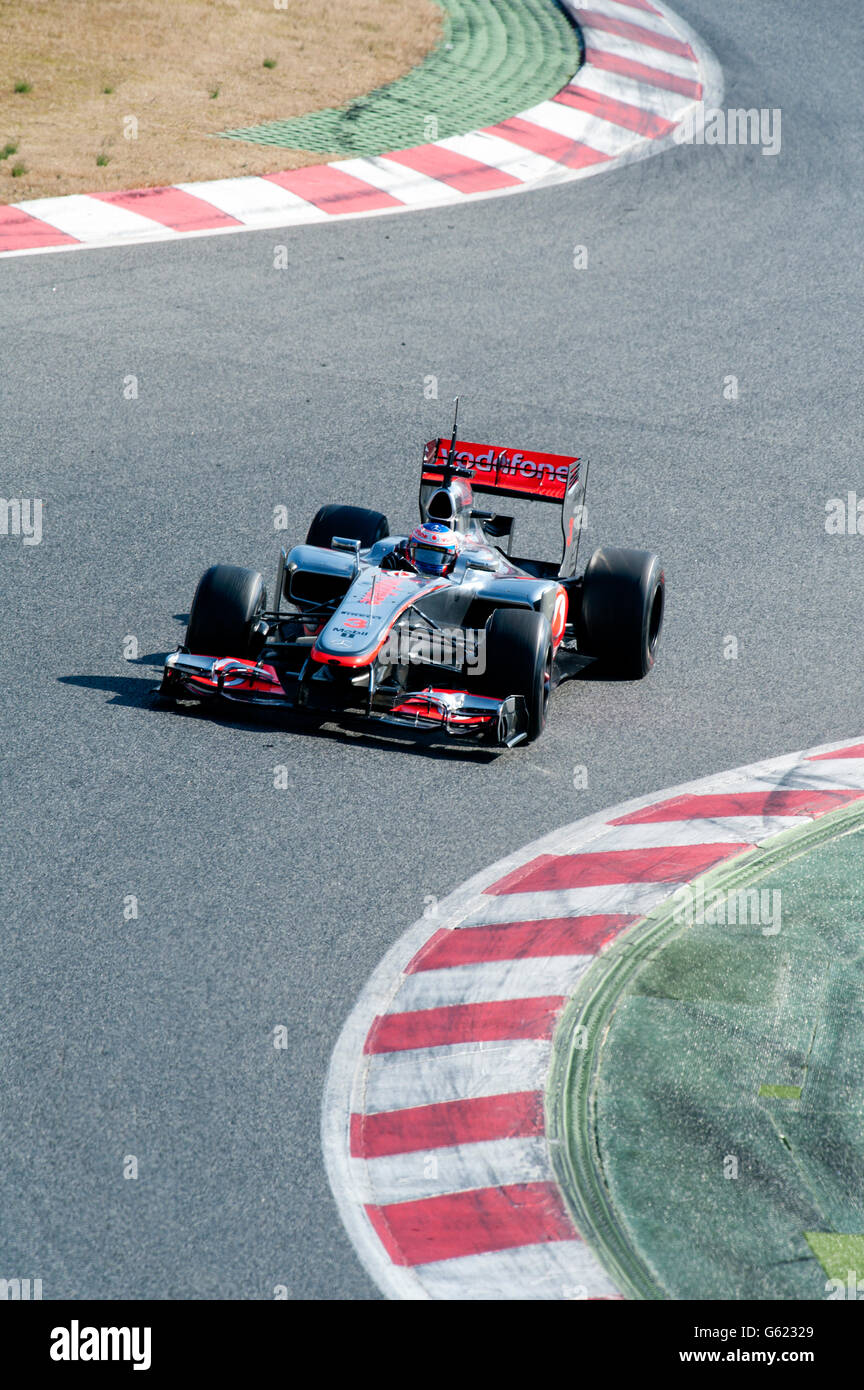 Jenson Button, GB, McLaren-Mercedes MP4-27, während der Formel-1-Test-Sitzungen, 21.-24.2.2012, auf dem Circuit de Catalunya in Stockfoto