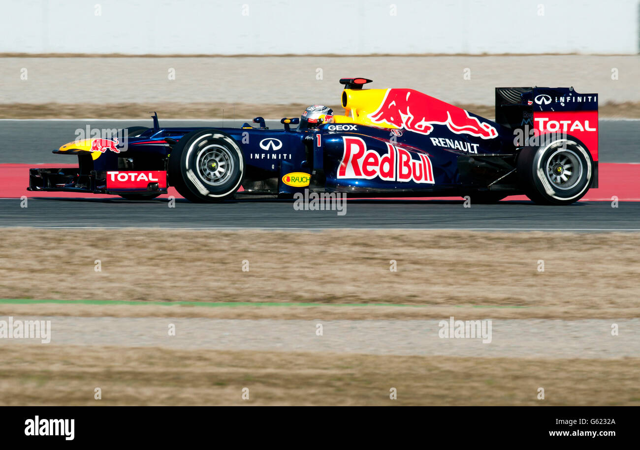 Sebastian Vettel, GER, Red Bull Racing tb8, während der Formel-1-Test-Sitzungen, 21-24/2/2012, auf dem Circuit de Catalunya in Stockfoto