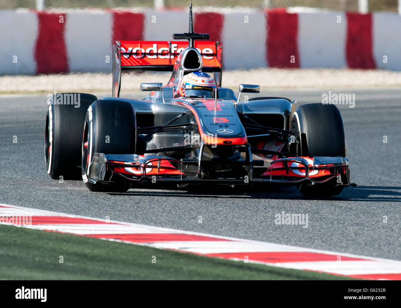 Jenson Button, GB, McLaren-Mercedes MP4-27, während der Formel-1-Test-Sitzungen, 21.-24.2.2012, auf dem Circuit de Catalunya in Stockfoto