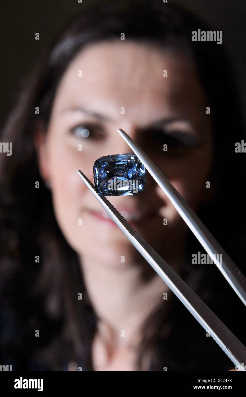 Blauer Diamant set für Rekord-Auktion Stockfoto