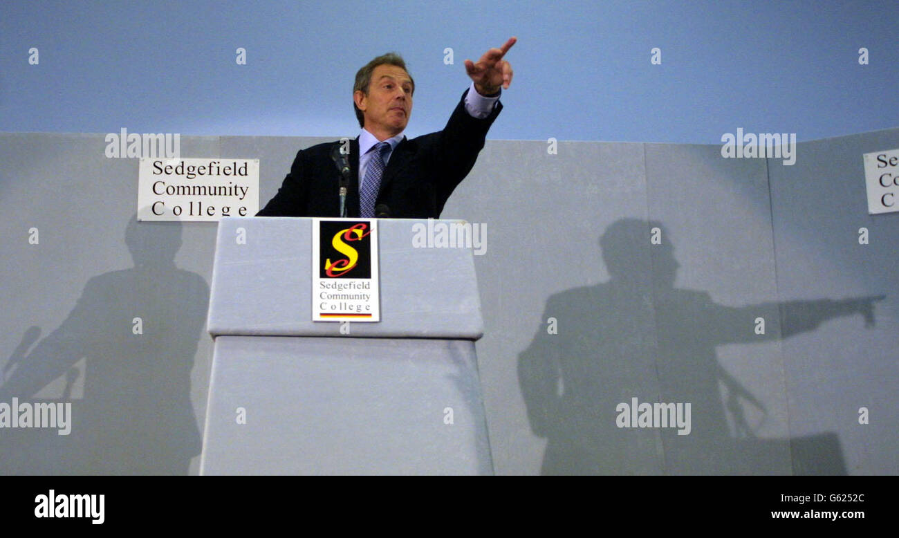 Tony Blair Konferenz Stockfoto