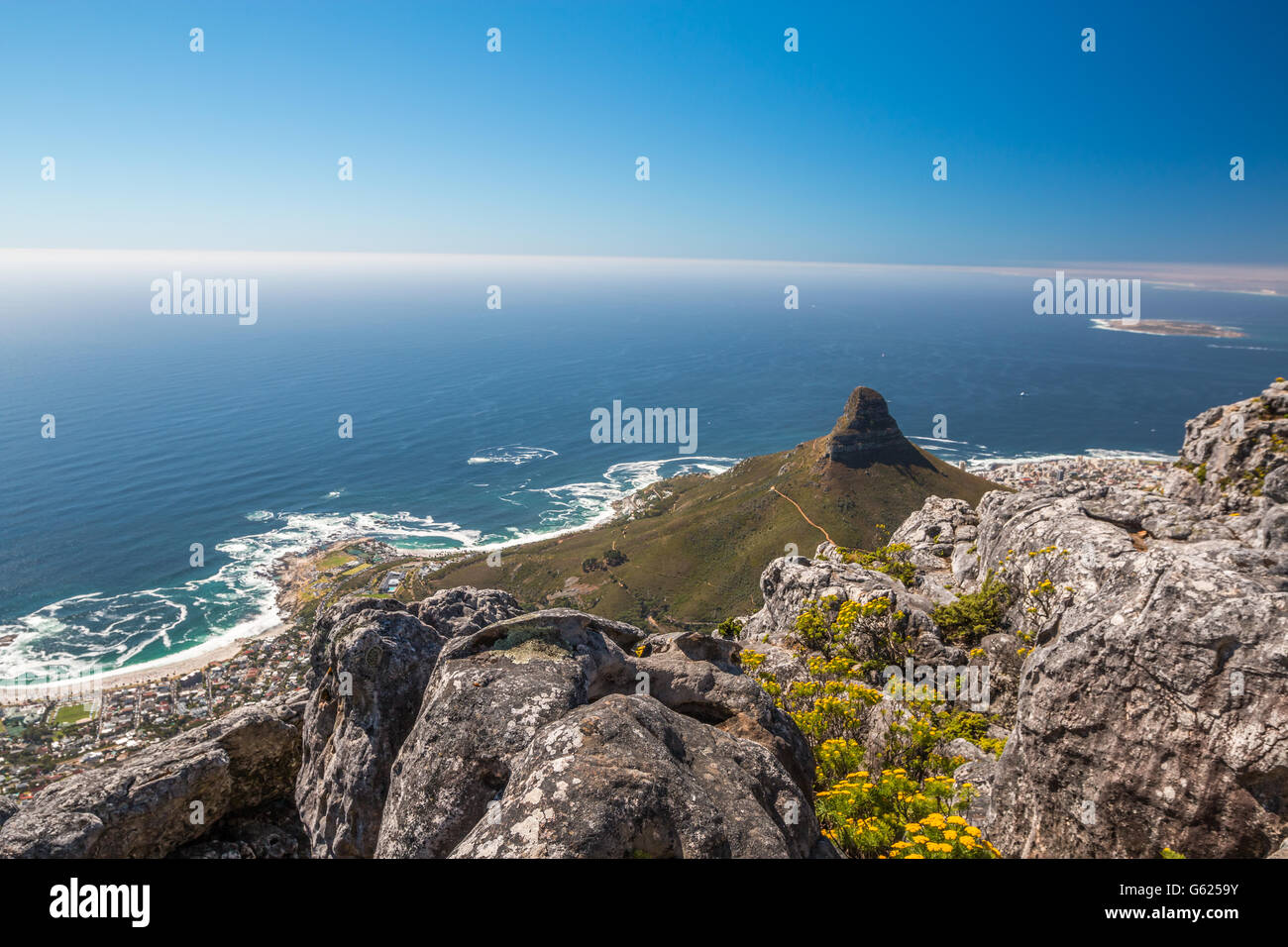 Schöne Aussicht auf den Lions Head Stockfoto