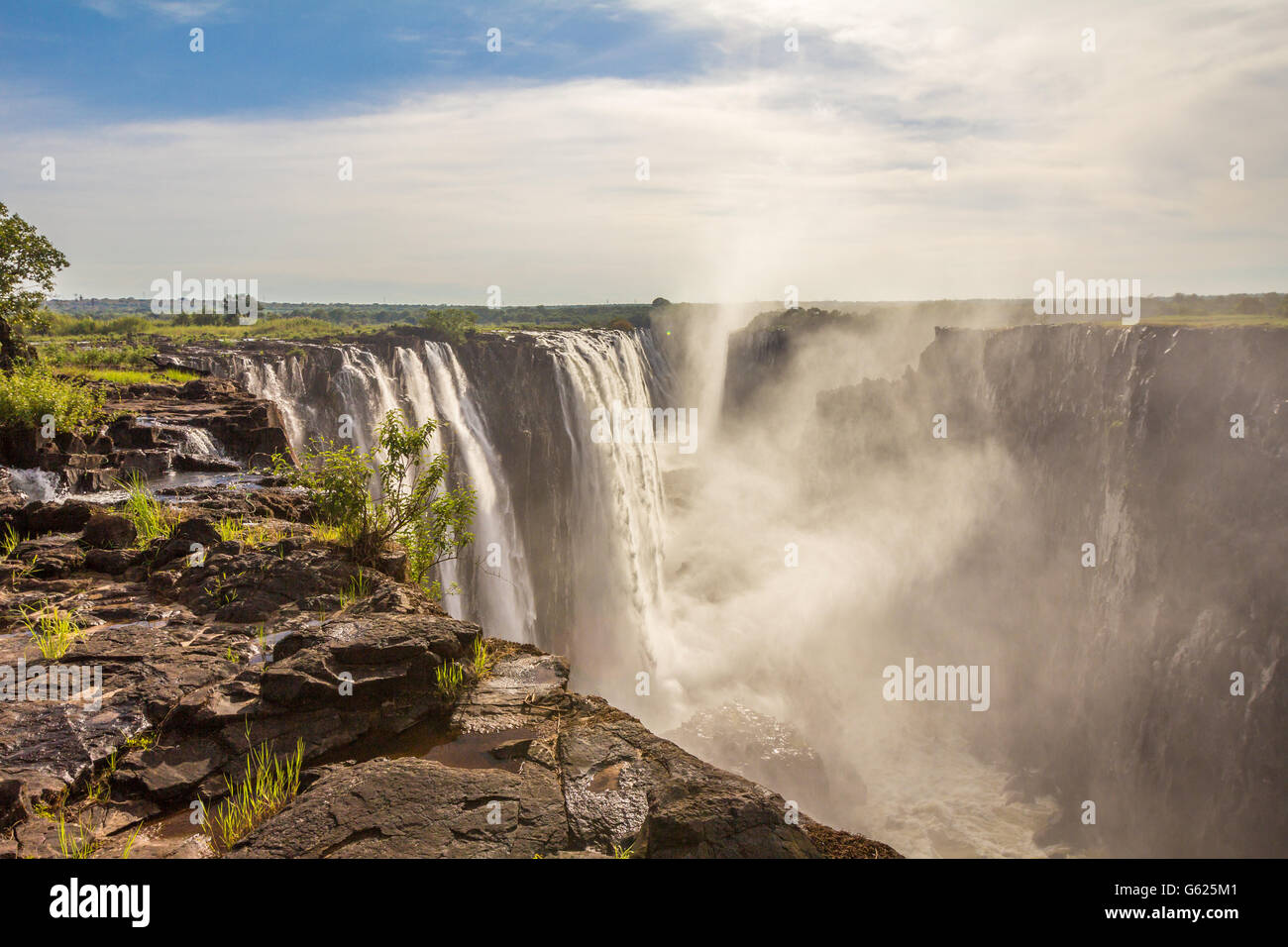 Schöne Aussicht auf die Victoriafälle in Sambia Stockfoto