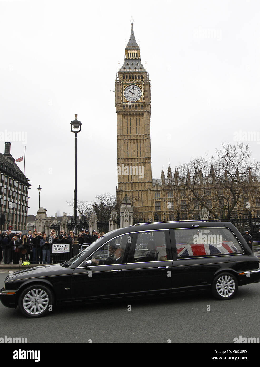 Baroness Thatcher Beerdigung Stockfoto