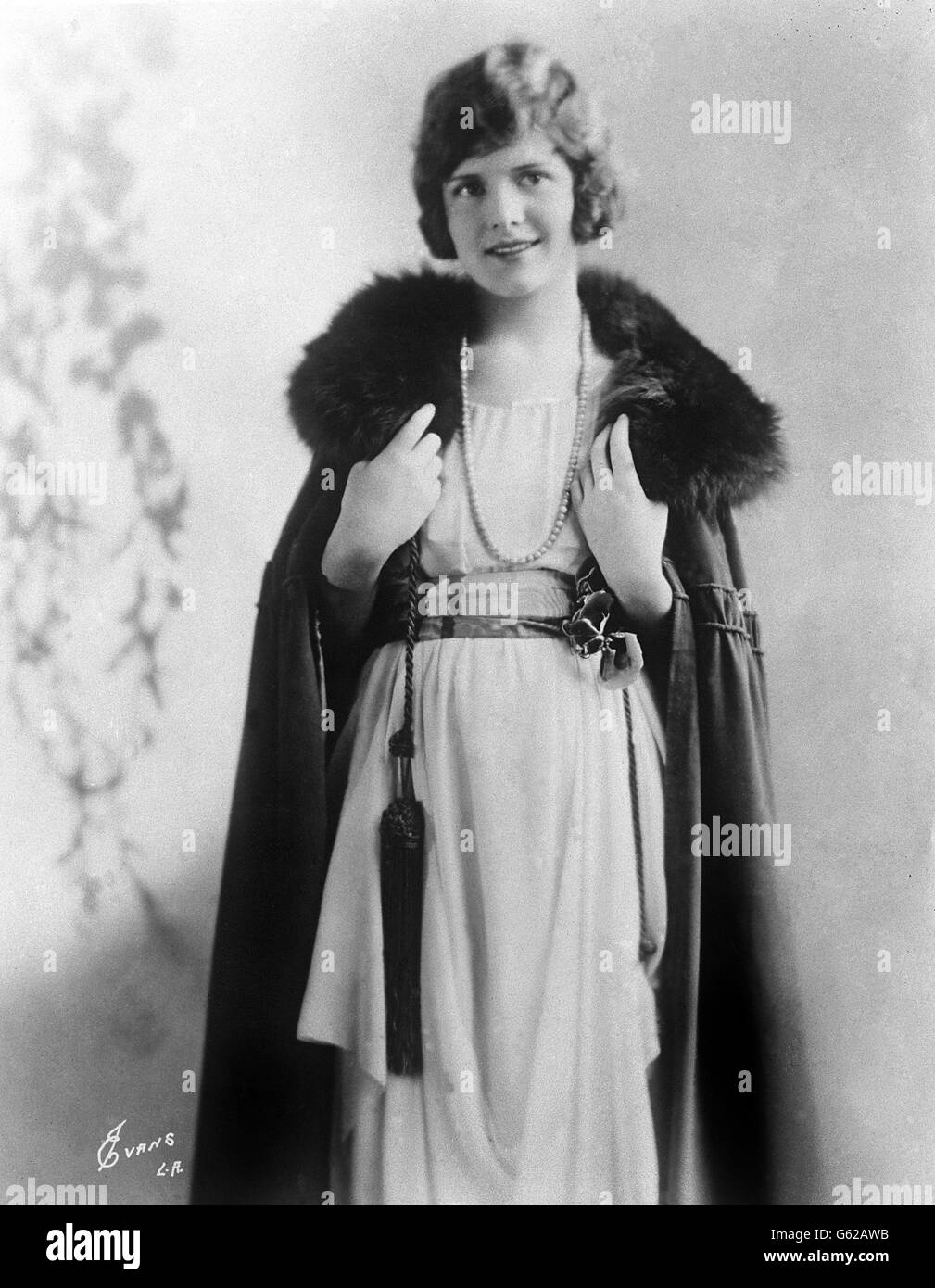 Die amerikanische Filmschauspielerin Marjorie Daw, die Alfred Sutherland, den Regisseur von Charlie Chaplins Filmen, geheiratet hat. Stockfoto