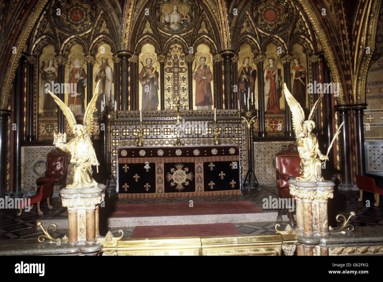 Gebäude und Wahrzeichen - die Kapelle St Mary Undercroft - St.-Stephans Kapelle - House Of Commons Stockfoto