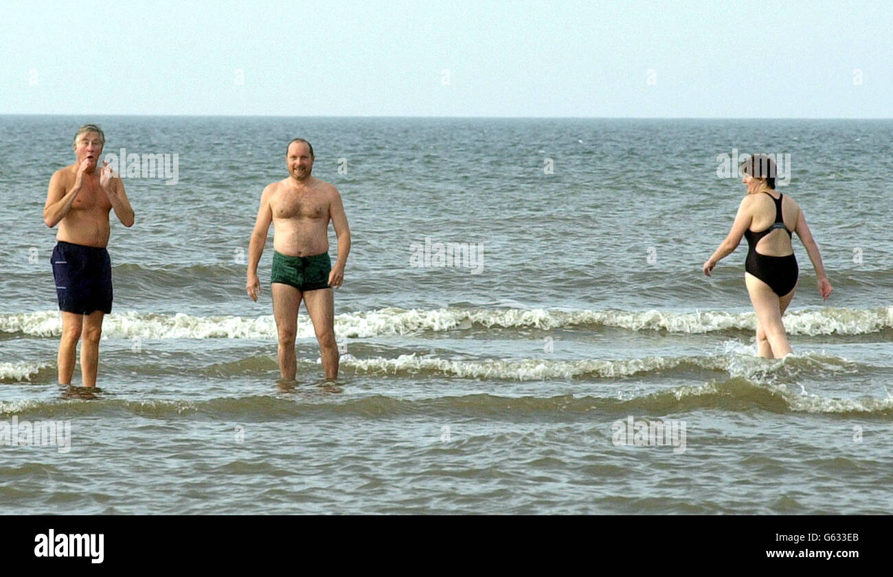 Meacher schwimmen in Blackpool Stockfoto