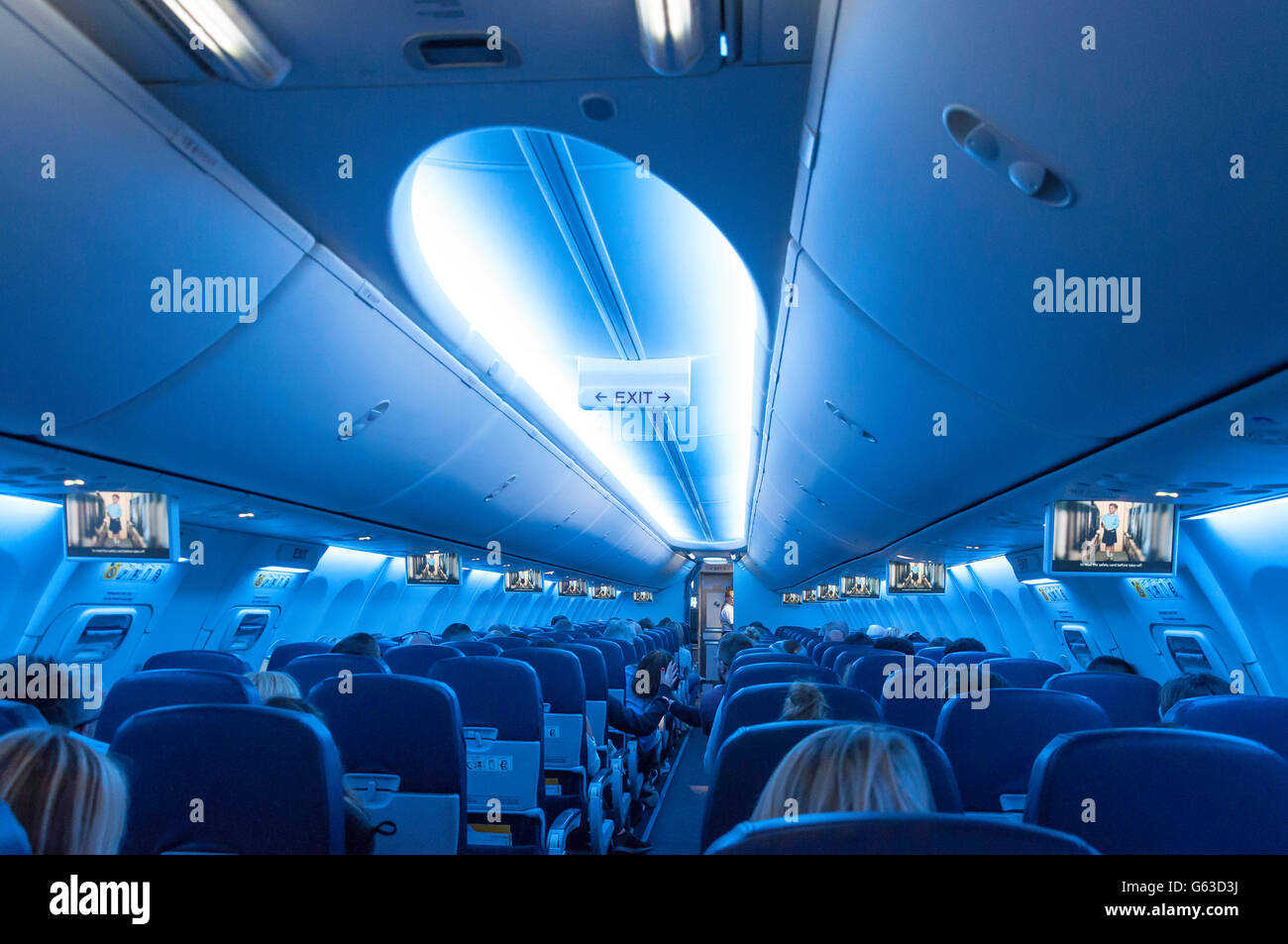 Interieur der Boeing 737-800 Flugzeuge am Nord-Terminal, Flughafen ... Interieur der Boeing 737-800 Flugzeuge am Nord-Terminal, Flughafen ...