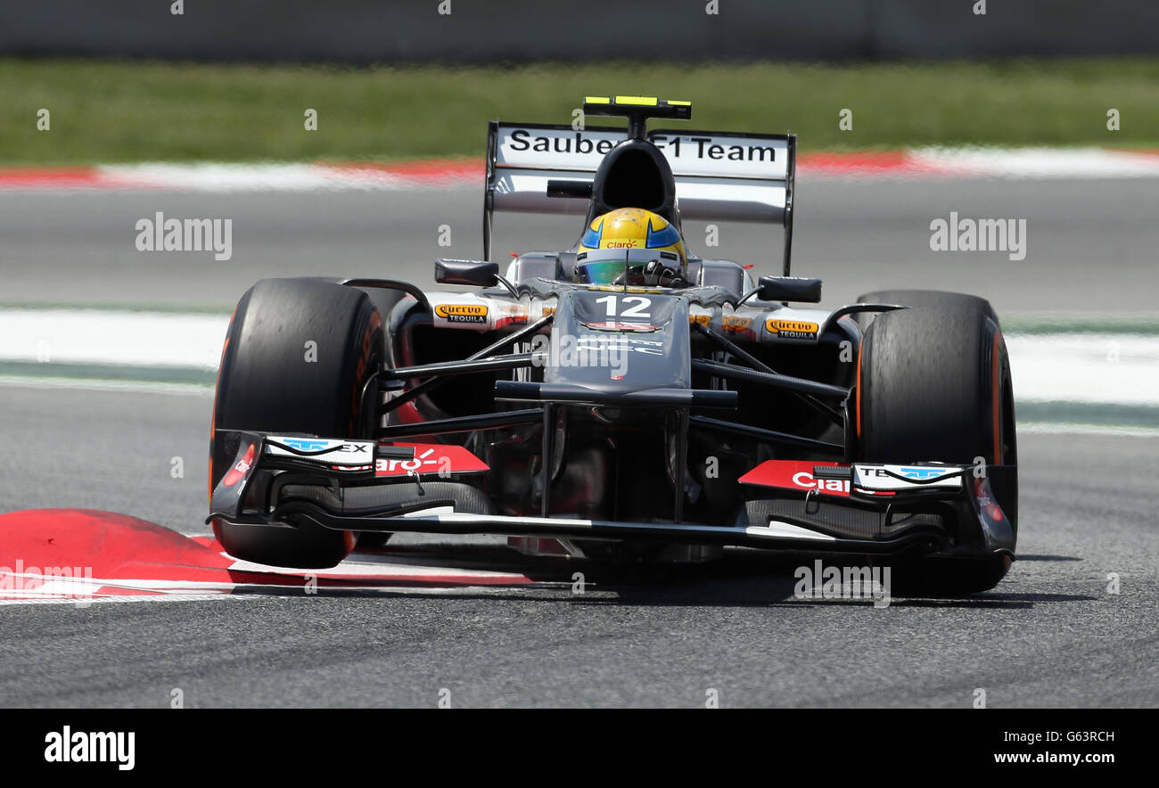 Sauber Esteban Gutierrez im Qualifying auf dem Circuit de Catalunya, Barcelona. Stockfoto