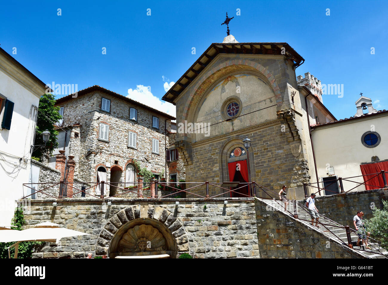 Das Pfarrhaus von St. Nikolaus. Radda in Chianti, Siena, Toskana, Italien, Europa Stockfoto