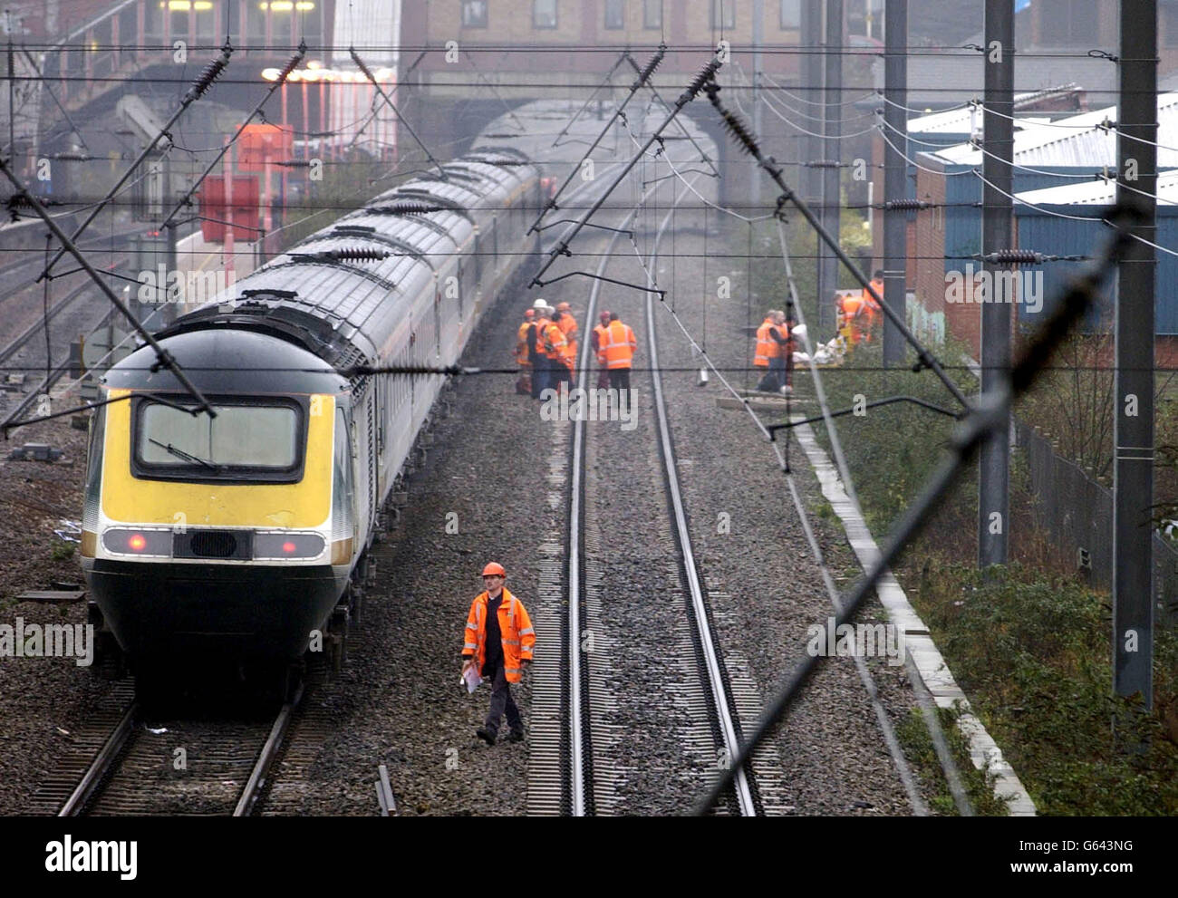 Zug entgleist in West Ealing Stockfoto