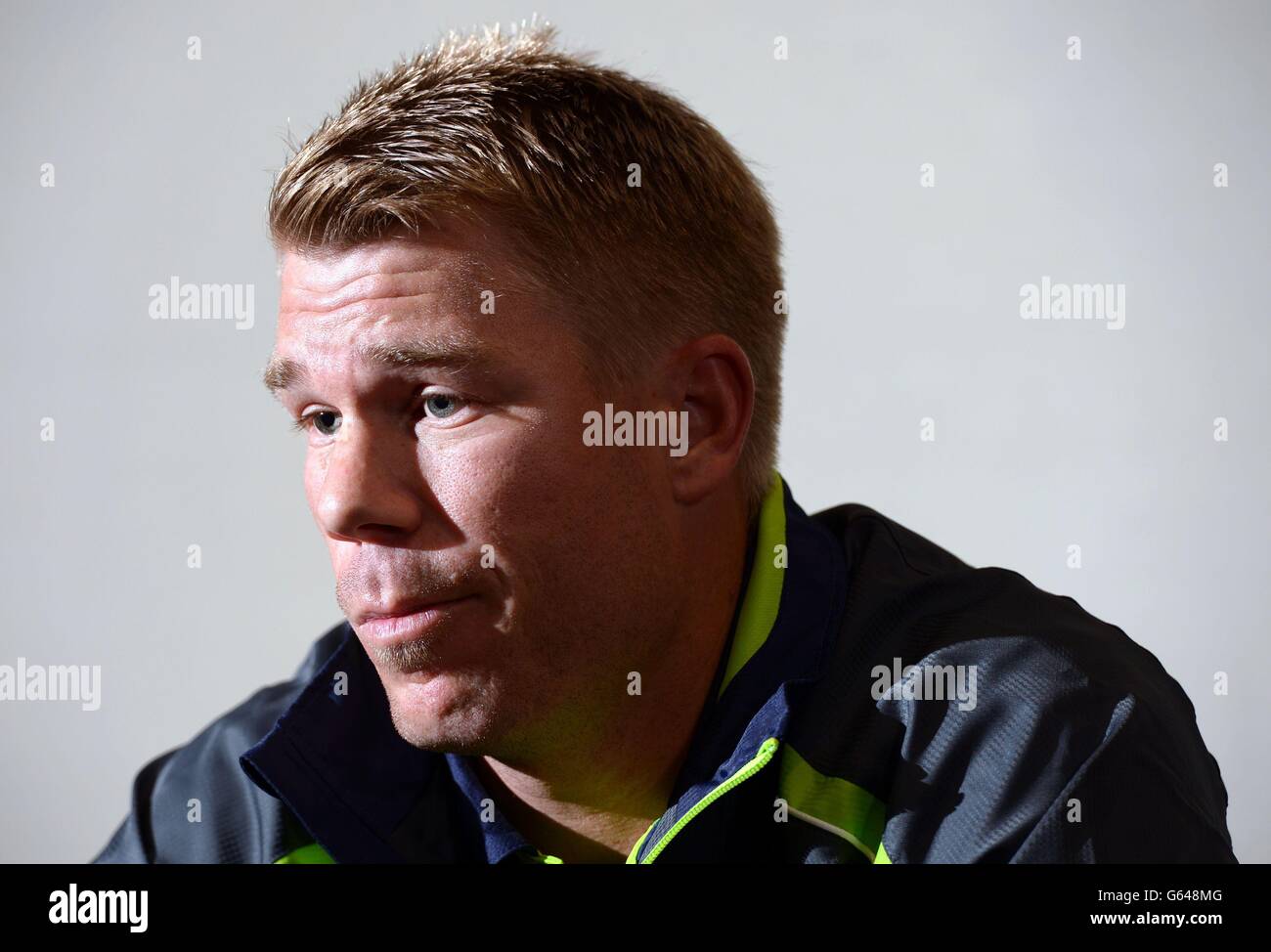 Cricket - David Warner und Michael Clarke Pressekonferenz - Royal Garden Hotel Stockfoto
