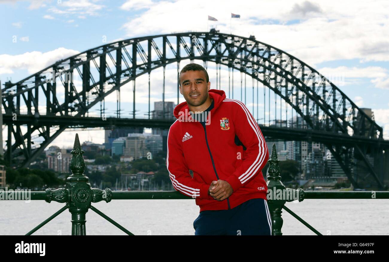 Rugby Union - 2013 British and Irish Lions Tour - British and Irish Lions Photocall - Sydney Harbour. Der britische &amp; Irish Lions Simon Zebo posiert für ein Bild im Hafen von Sydney, Sydney in Australien. Stockfoto