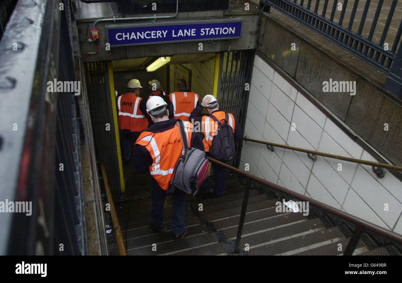 Chancery Lane - u-Bahn Unfall Stockfoto